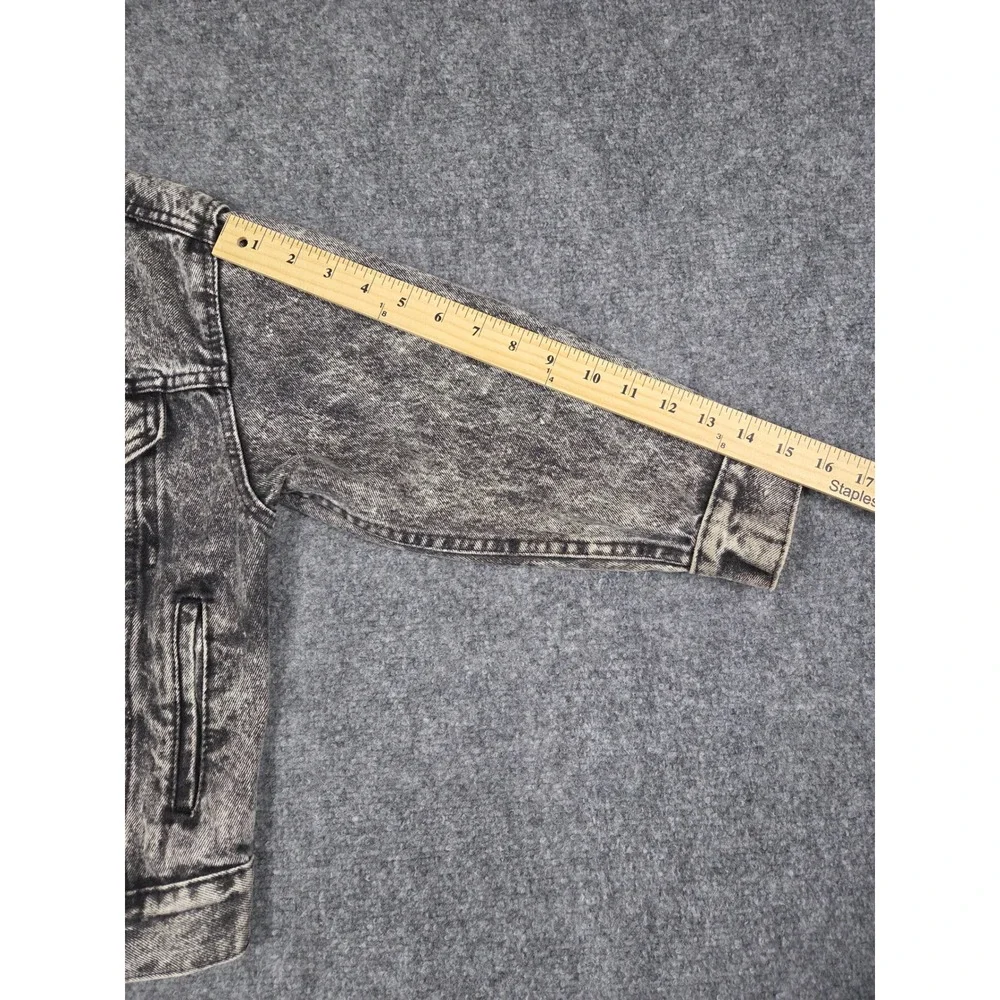 Vintage Levi's Denim Trucker Jacket Mens Small Black Acid Wash Made in USA - Picture 7 of 9